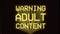 Text warning adult content film black