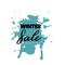 Text Winter Sale, discount banners.Grunge elements, ink drops, a