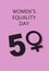 Text womens equality day and number 50