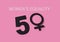 Text womens equality and number 50