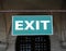 text with the word EXIT to indicate the emergency exit