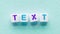 text word information message cubes letters blue