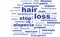 Text of words alopecia baldness hair loss