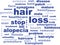 Text of words alopecia baldness hair loss