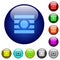 Text wrap around objects color glass buttons