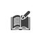 Textbook writing vector icon