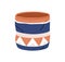 Textile basket for storage. Empty canvas fabric container in modern trendy style. Rounded laundry store item for home