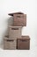 Textile beige and brown storage boxes