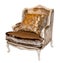 Textile classic brown chair isolated