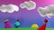 textile clouds children's toys fictional world playground