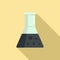 Textile color flask icon, flat style