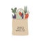 Textile eco-friendly reusable shopping bag with lettering Zero Waste.