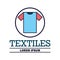 Textile logo with text space for your slogan / tag line