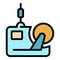 Textile mill equipment icon color outline vector
