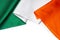 Textile national flag of Ireland close up