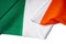 Textile national flag of Ireland close up