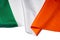 Textile national flag of Ireland close up