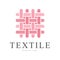 Textile original logo design, creative sign for company identity, craft store, advertising, poster, banner, flyer vector