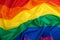 textile rainbow flag with waves, LGBT culture