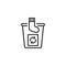 Textile recycling bin line icon