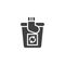 Textile recycling bin vector icon