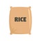 Textile rice sack icon, flat style