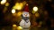 Textile snowman figure gold bokeh hd footage