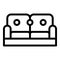 Textile sofa bedroom icon, outline style