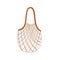 Textile string reusable shopping bag for zero waste and eco friendly concept.