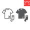 Textile waste line and glyph icon, recycle and torn t-shirt, torn sock vector icon, vector graphics, editable stroke