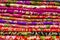 Textiles colorful stacked sold in oriental store