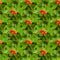 Textiles, wallpapers, packaging. Red rosehip fruits against the green leaves