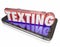 Texting 3d Word on Smart Cell Phone Communicate Message