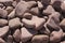 Textura - Background of stones. Color stone. Cobble stone. Riverine gravel - round stone