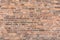 Texture ancient brick wall, horizontal arrangement of old brickwork