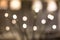 Texture and background of bright bokeh from light bulbs blur