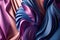 Texture, background, pattern. Texture of folds of pink and blue silk fabric. trend colors. Generative AI