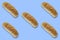 Texture background with white breads for hot dogs and sandwiches