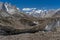 Texture of Baltoro glacier in front of Paiju peak, K2 trek, Pakistan,