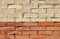 The texture of the brick wall of different colors for construction. Facing building material