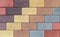 The texture of the brick wall of different colors for construction. Facing building material