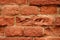 The texture of the bricks from clay.