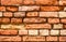 The texture of the brickwork