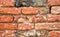 The texture of the brickwork