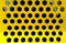 Texture of bright yellow hexagon metal plate