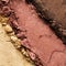 Texture of broken eyeshadow or powder. The concept of fashion and beauty industry. Close-up.