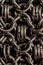 texture of chain mail close-up. macro photo of metal rings United in a chain in rows, forming the protection of a person from cuts