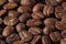 Texture of coffee beans, many coffee beans