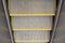 Texture, Dirty old Escalator steps with yellow stripes. top view and metall walls