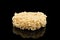 Texture of dry instant noodles isolated on black background. Raw dried Instant ramen noodles block isolated